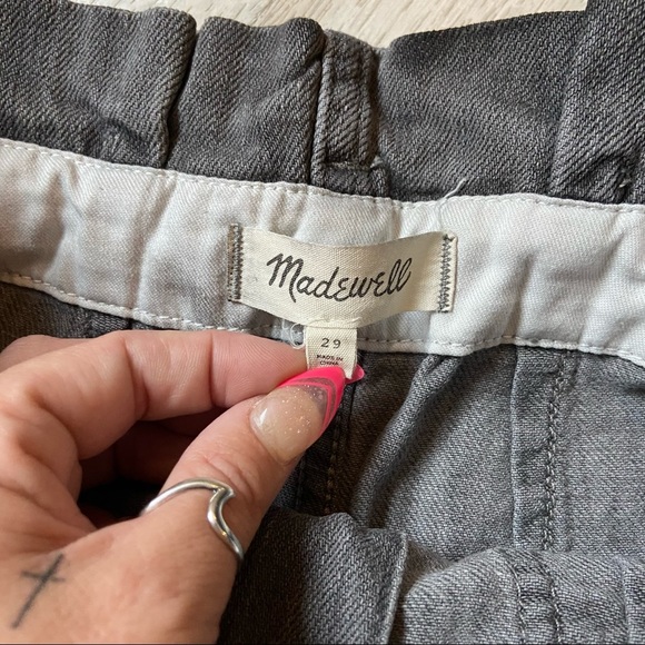 Madewell Denim Snap-Belt Paperbag Shorts Pale Grey - Picture 12 of 16